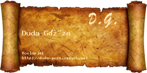 Duda Géza névjegykártya