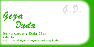 geza duda business card